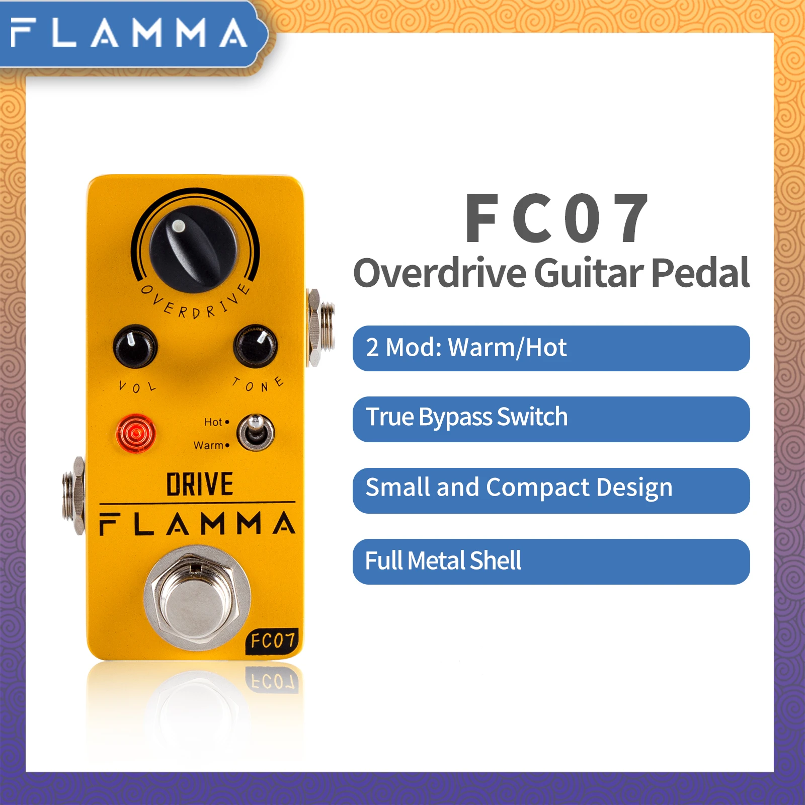 flamma fc07 overdrive pedal gitarre elektrische gitarre overdrive effekte pedal heißer warme modi true bypass mit netzteil free global shipping
