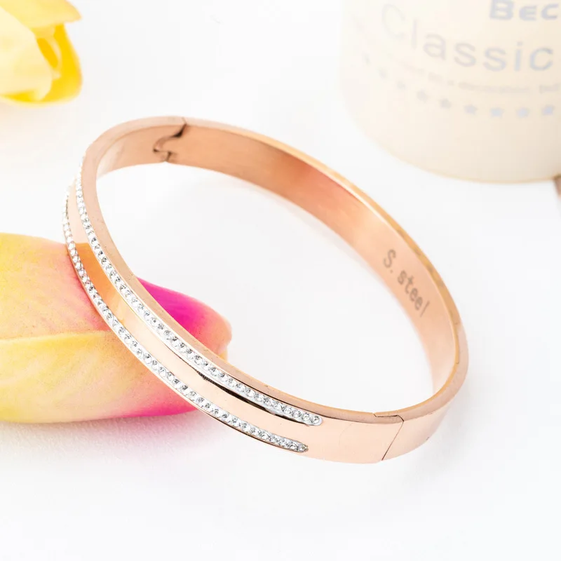 Kpop Новый металлический браслет из нержавеющей стали три вида цвета дизайн сбоку