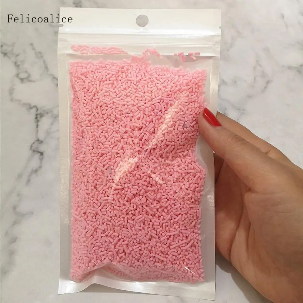 

100g/bag Light Colors Slime Clay Fake Candy Sweets Sugar Sprinkle Decoration for Fake Cake Dessert Food Particles Filler Toys