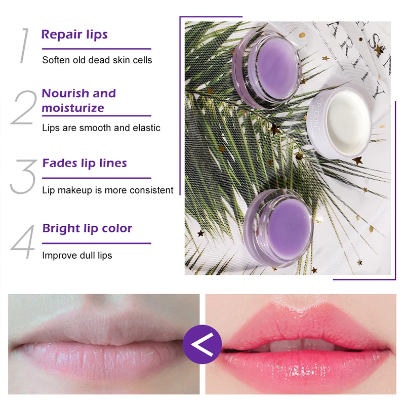 

Lavender Lip Mask Exfoliating Moisturizing Repair Lips Wrinkles Lip Balm Fade Liplines Beauty Lips Care Product TSLM2