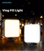 apexel led video vlog fill light color filters rechargable softer light for conference camera mini phones lighting 2500k 6500k