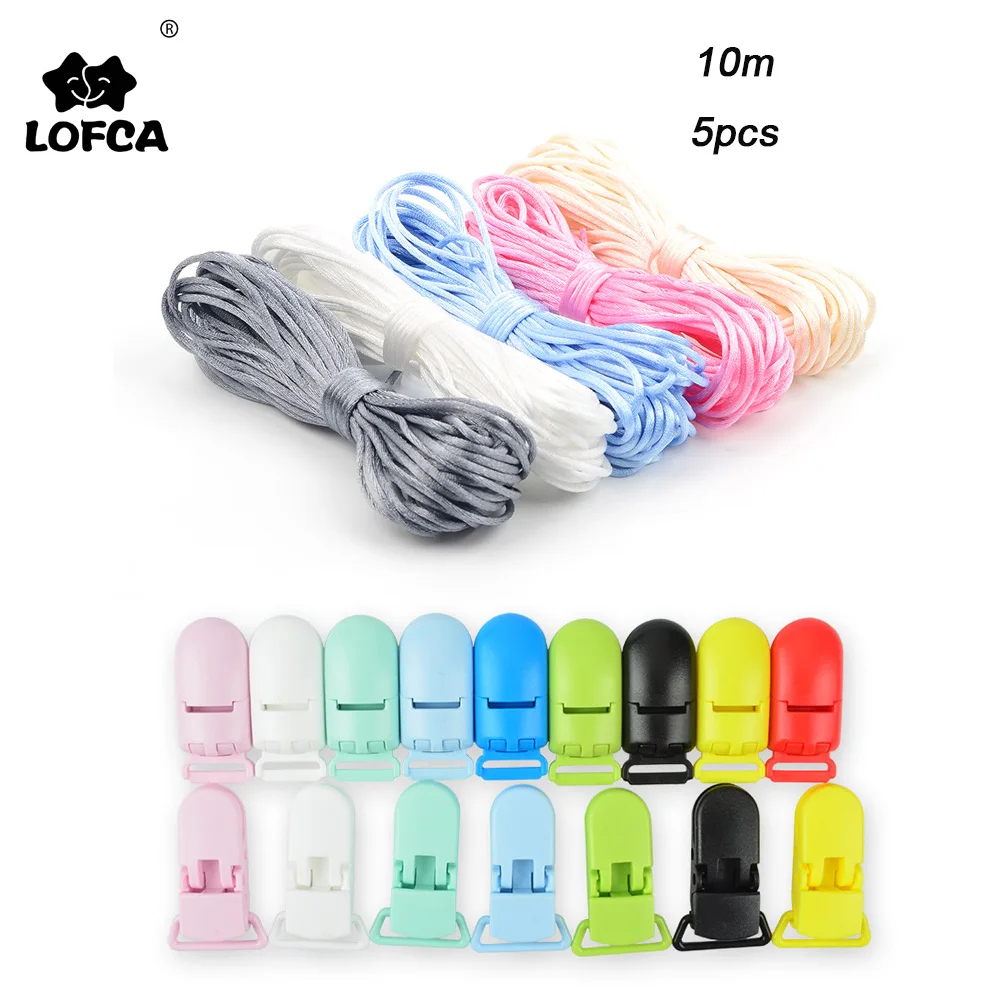 LOFCA, разноцветный нейлоновый шнур, Прорезыватель для сосок, зажим, аксессуары, сделай сам, для прорезывания зубов, ожерелье, подвеска для изготовления ювелирных изделий