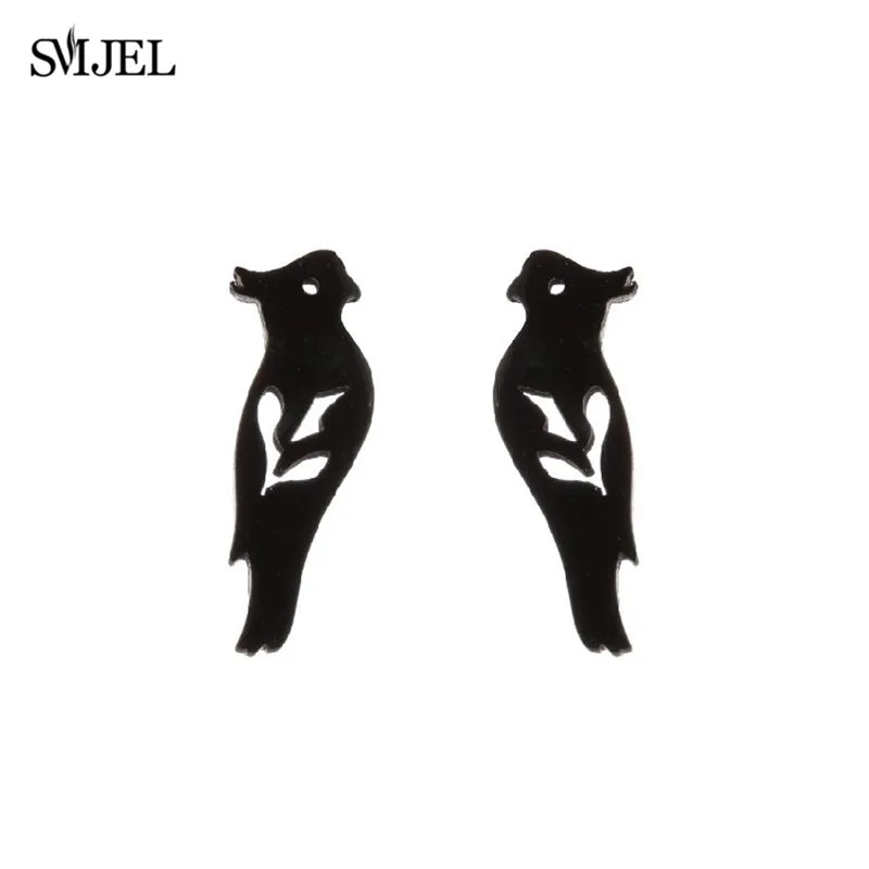 Маленькие серьги SMJEL из нержавеющей стали серьги-подвески черного и серебряного