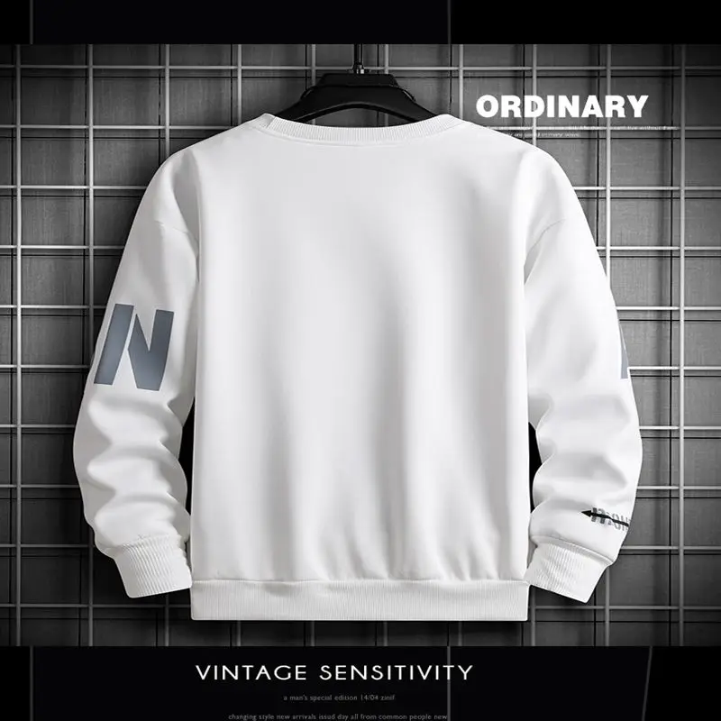 

2021 Spring New Hoodies Men Casual Minimalist Sweatshirt O-Neck Embroidery Logo Plus Size Basic Pullover