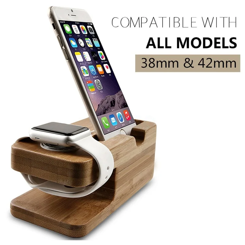 arvin wooden charging dock station for mobile phone holder stand bamboo charger stand base for apple watch and for iphone 8 x free global shipping