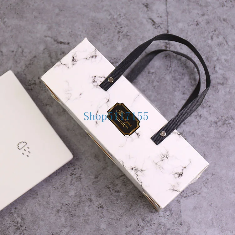 200 шт Элегантный мраморный дизайн закручиватель для рулета коробка с ручкой