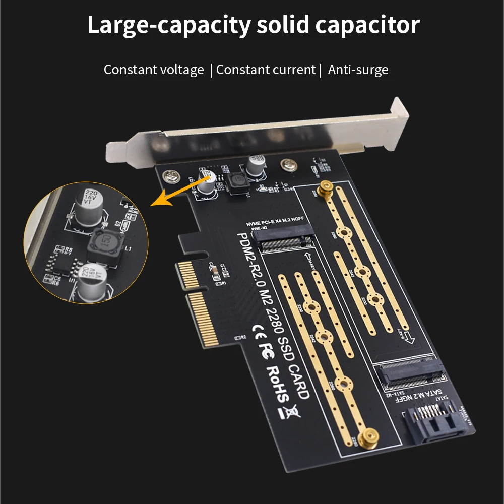 Плата адаптера TISHRIC с одним/двумя портами M.2 NVME на Pcie 4x B/M интерфейс ключа