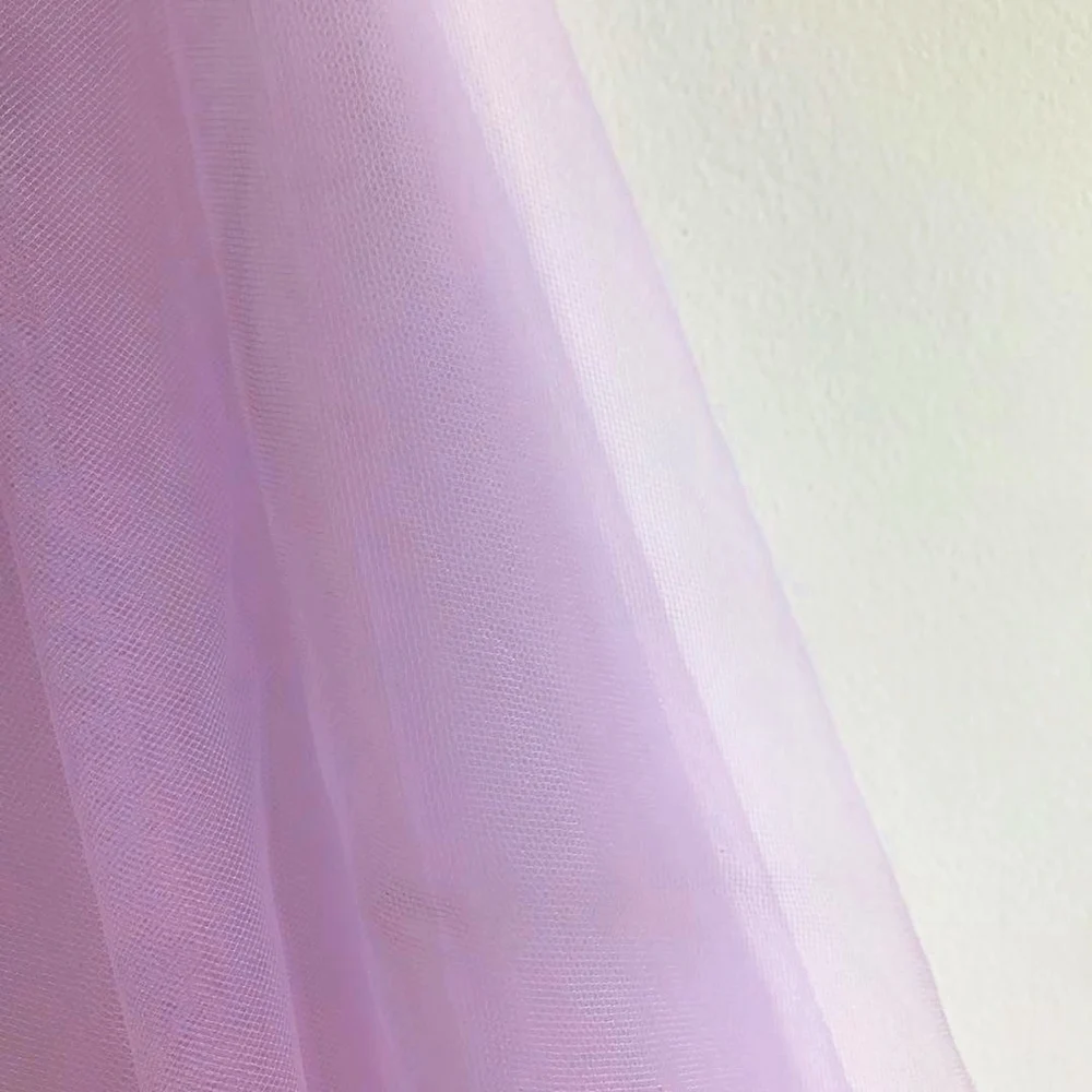 Свадебная ткань супер мягкий тюль лавандового цвета 100% нейлон сетка для платья |