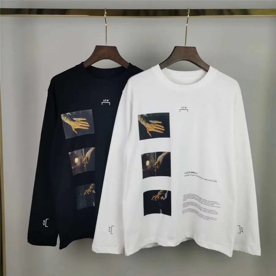 

Холодная стена * футболка с длинным рукавом Мужская Женская Ручная Печать A-COLD-WALL футболка уличная культура стеклянный вентилятор ACW Топ