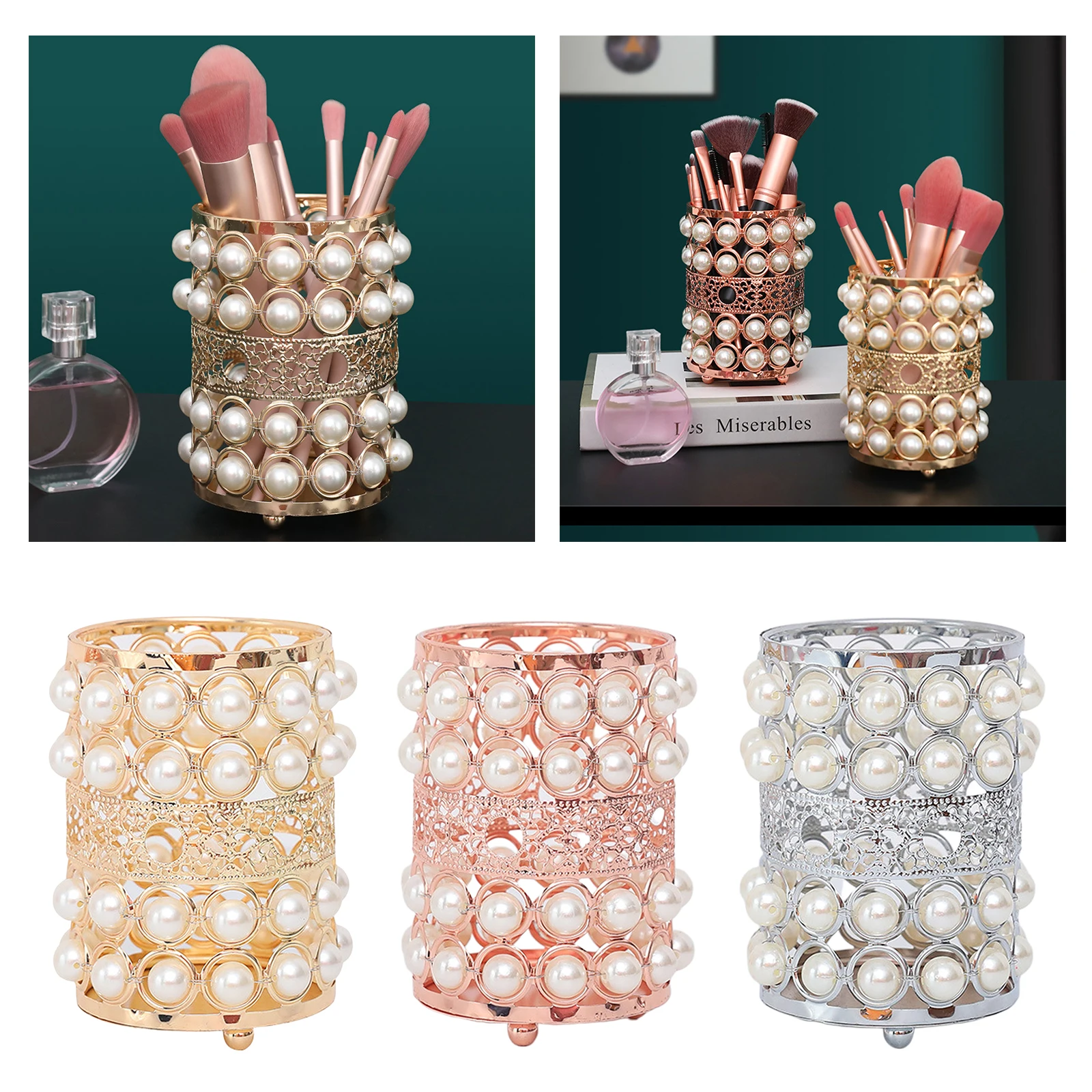 Makeup Brush Holder Handmade Cosmetic Storage Pen Pot Countertop Office