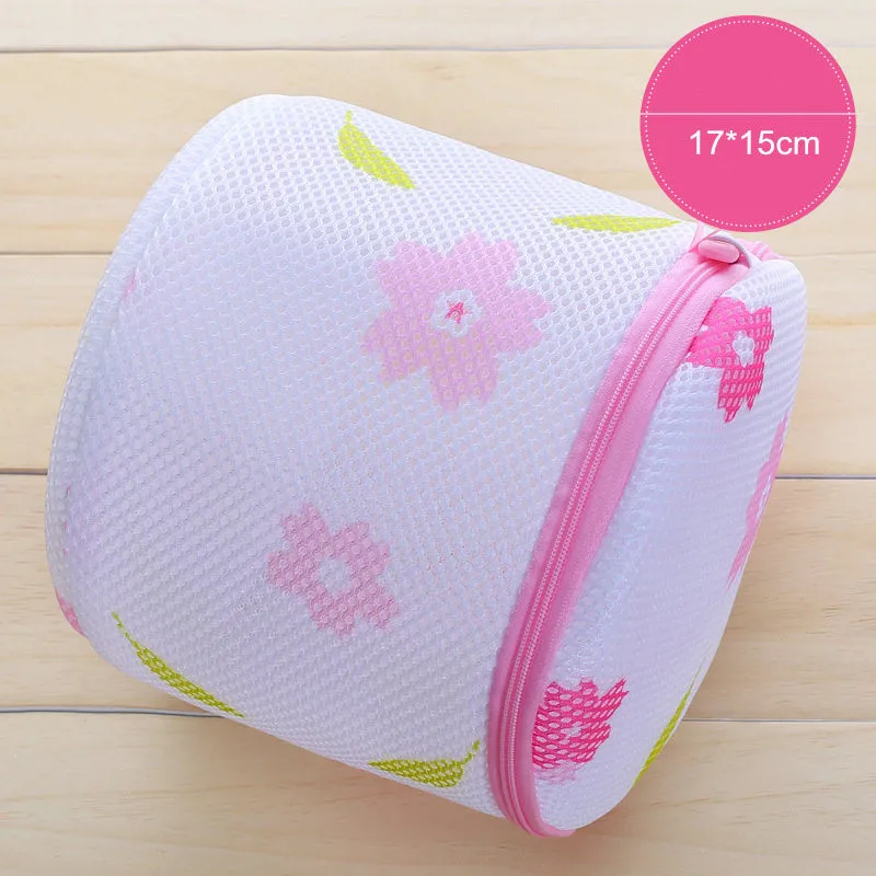 Современный стильный мешок для стирки бюстгальтеров на молнии с принтом сердца