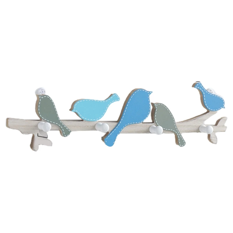 Деревянные птицы 4 крючка домашние декоративные крючки деревянный крючок для