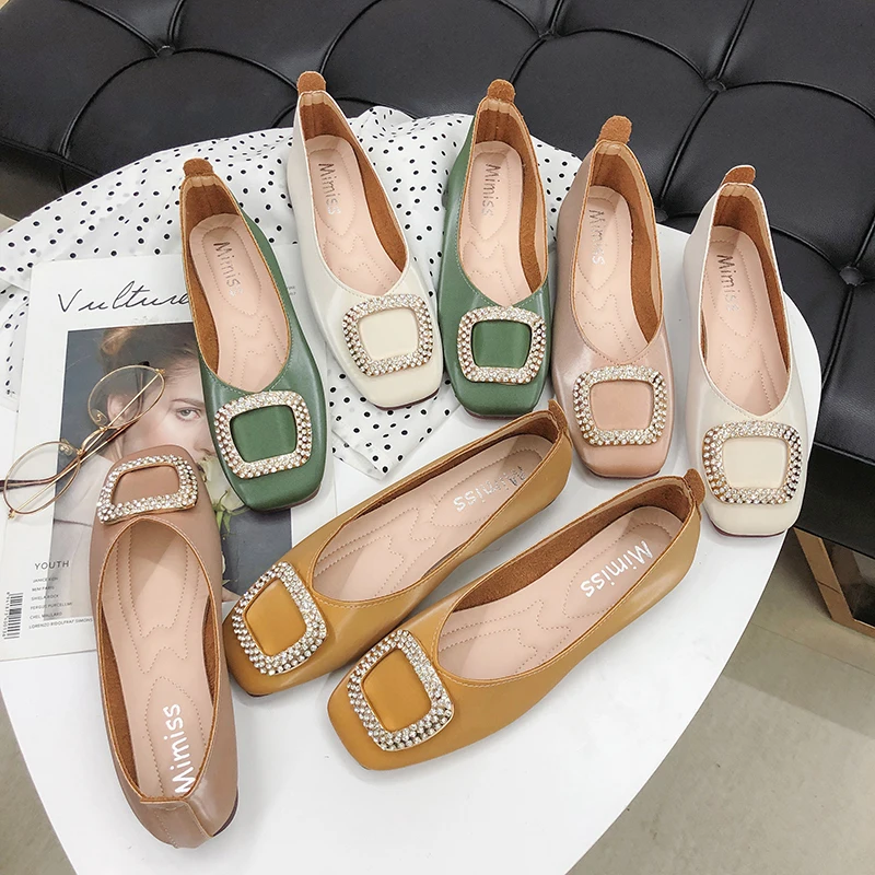 

2020 ladies single shoes spring new Comfort square head Elegant and wild everyday shopping lightweight shoes for women U25-06