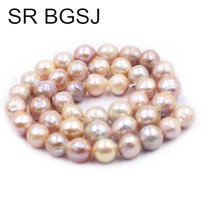 

Free Shipping 8-10mm Beautiful Nearly Round Reborn Edsion Natural Freshwater Pearl Beads Strand 15