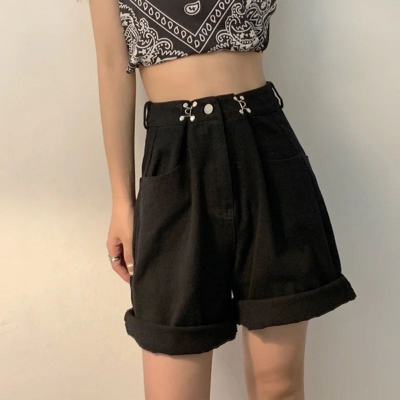 

Real Shot Cost-Effective Korean Style All-Match Loose a Pair of Buckles Waist