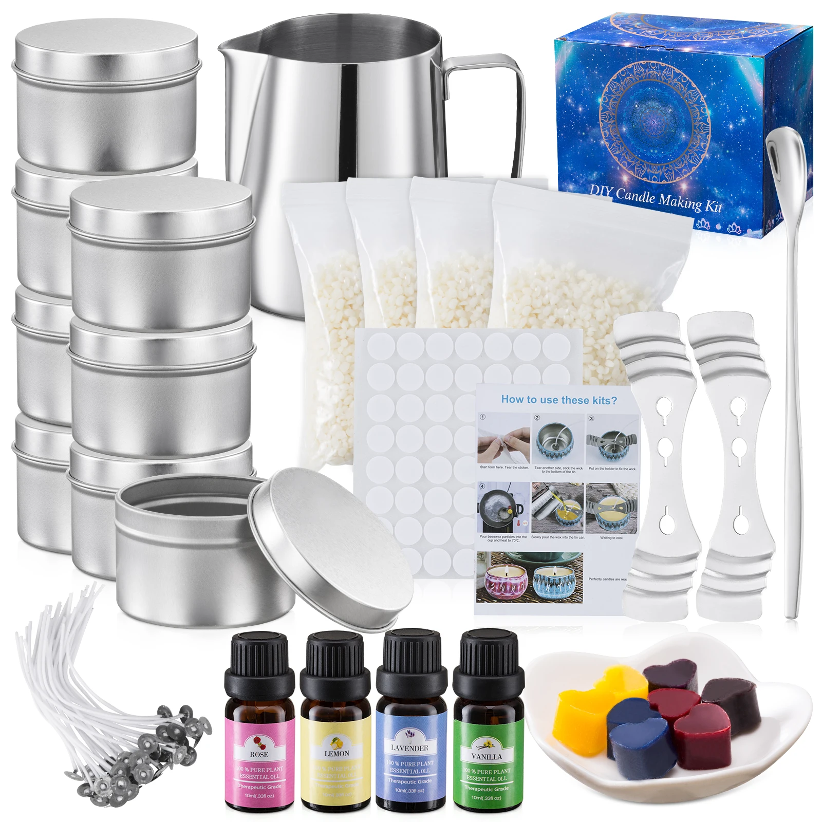 

BT0082 Hot Selling Custom Make Your Own Scented Soy Wax Supplies DIY Candles Making Kit Set