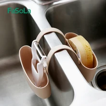 FaSoLa Kitchen Supplies Sink Faucet Silicone Sponge Drain Basket Shelves Storage Hanging Bag Bathroom Storage Bag Organizer