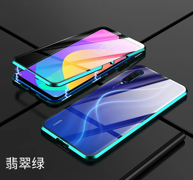 Двойной защитный чехол из закаленного стекла для Xiaomi mi A3 9 Lite CC9E mi 9T Pro металлический магнит 360 полностью прозрачный стеклянный чехол
