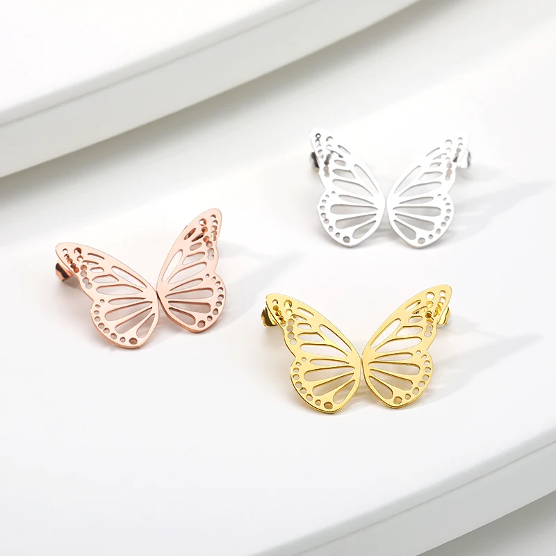 

Retro Gold Color Insect Hollow Butterfly Wings Earrings Women Kids Accessories 2019 Kawaii Christmas Gift Bijoux Brincos