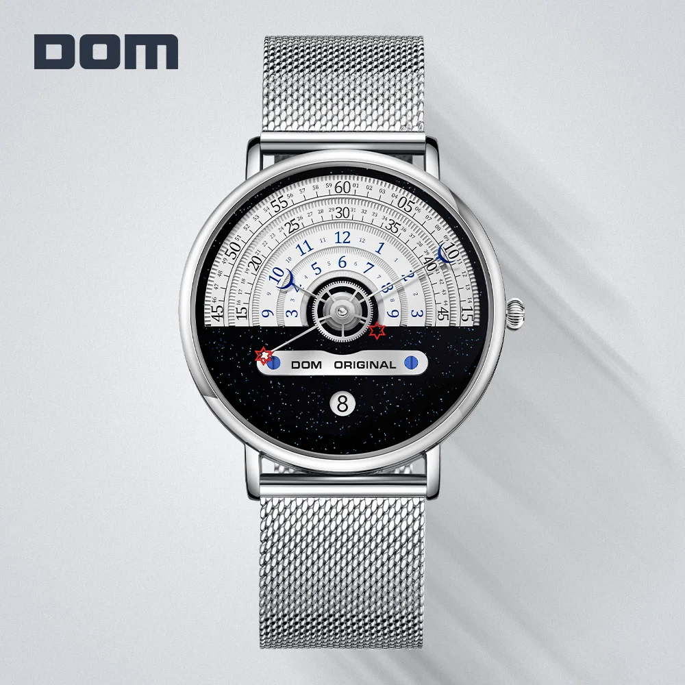 Часы DOM мужские наручные модные креативные роскошные|Кварцевые часы| |