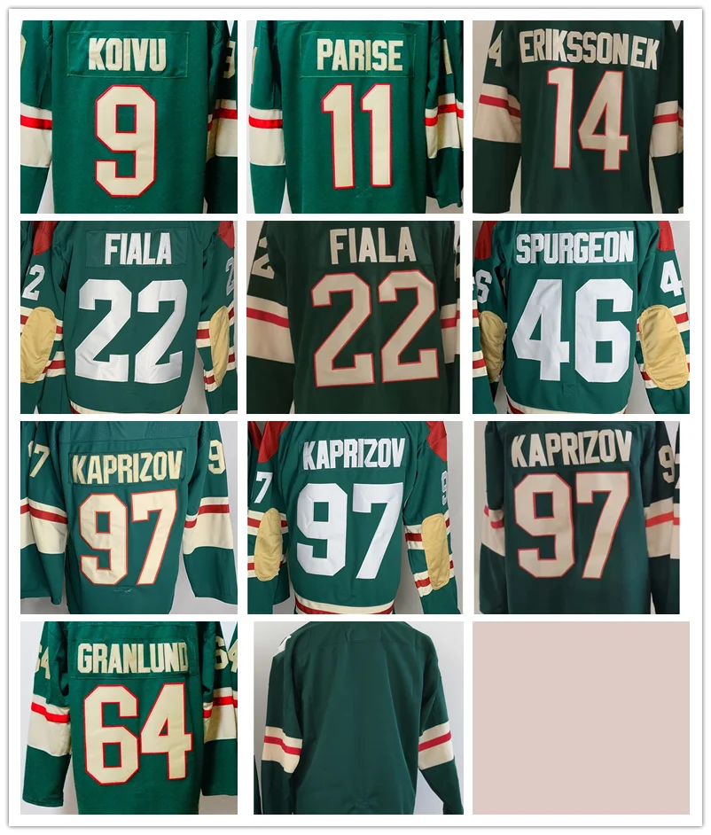 

Minnesota Hockey Jersey Men's KOIVU PARISE ERIKSSONEN FOLGNO SUTER FIALA DUMBA GRANLUND KAPRIZOV Retro Women Luxury Brand Youth