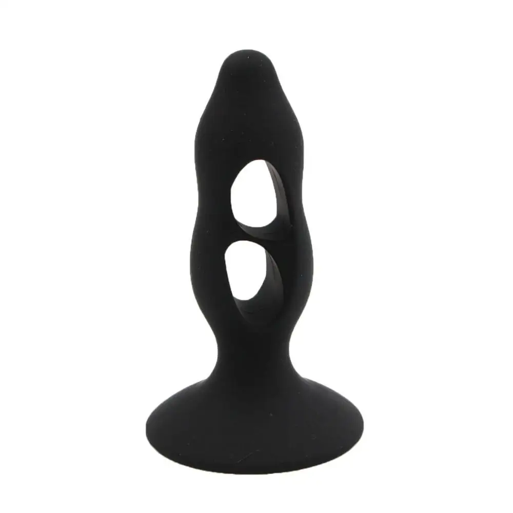Анальная пробка с присоской силиконовая для массажа простаты анальные бусины