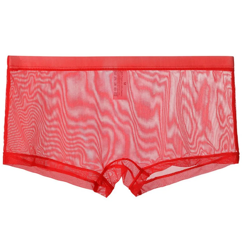 Transparent Boxershorts Male Mid-rise Mesh Trunk Slips Homme Panties Boxer Shorts Men Sexy Seamless Underwear Lingerie A30