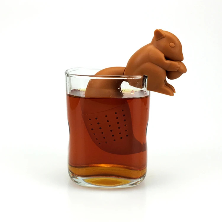 Squirrel Brown Ситечко для заварки и диффузора из силикона для чая, многоразовое ситечко для кофе, кухонные аксессуары, чай Loch Ness Monster joro - Цвет: Squirrel Brown