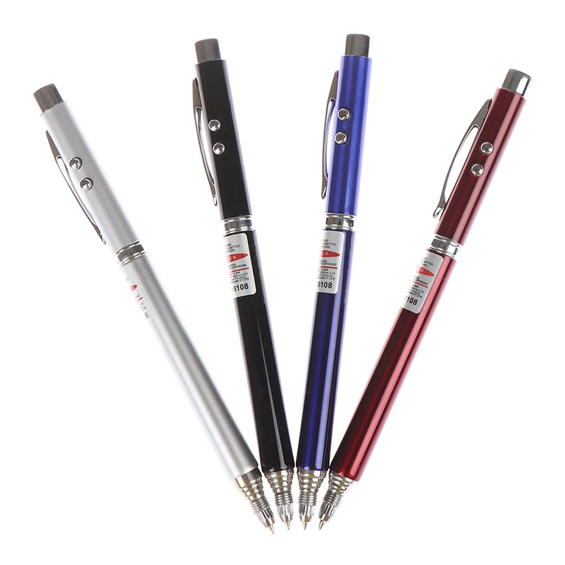 4 in 1 power point telescopic red laser pointer teaching tool ball LED light pen Retractable Pointer Pen Ballpoint | Канцтовары для