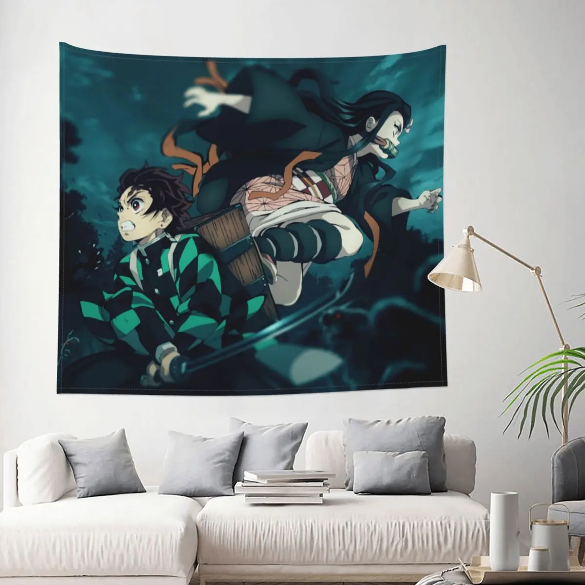 

Demon Slayer Kimetsu No Yaiba Tapestry Wall Hanging Hippie Tapestries Anime Nezuko Kamado Bohemian Throw Rug Blanket Dorm Decor