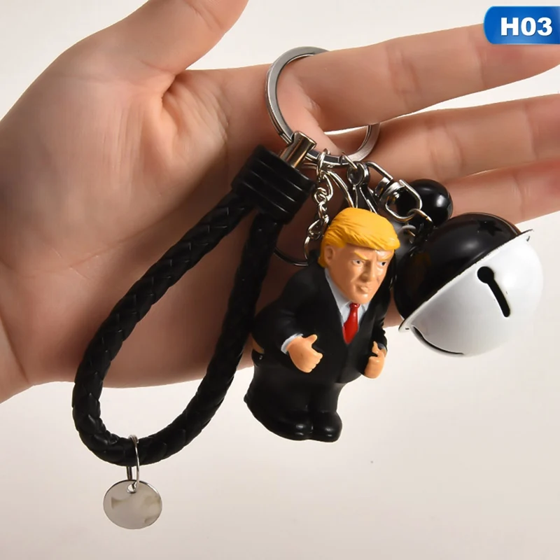 Выжимающаяся забавная имитация Дональда Трампа Подвесные брелки для ключей