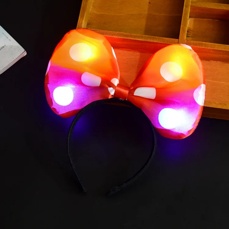 Светящаяся повязка для волос с ушками Минни Микки кошачьими аксессуары бантом