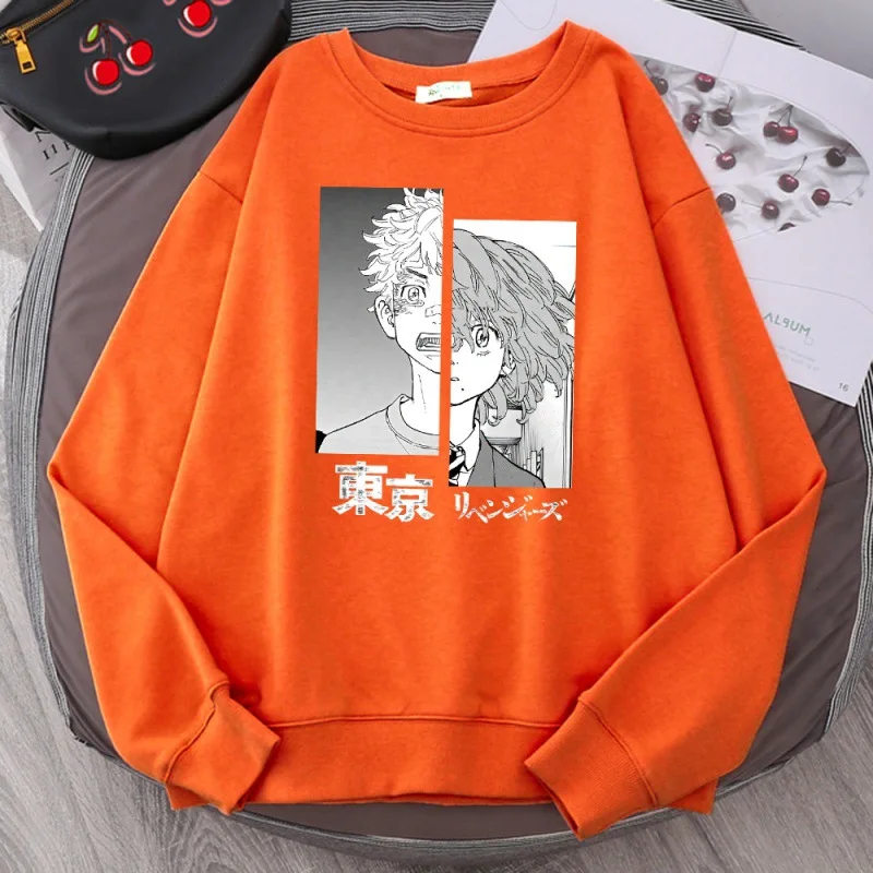 

Tokyo Avengers Budo Anime Print Loose Plus Velvet Capless Round Neck Men's and Women's Sweater Anime Hoodie