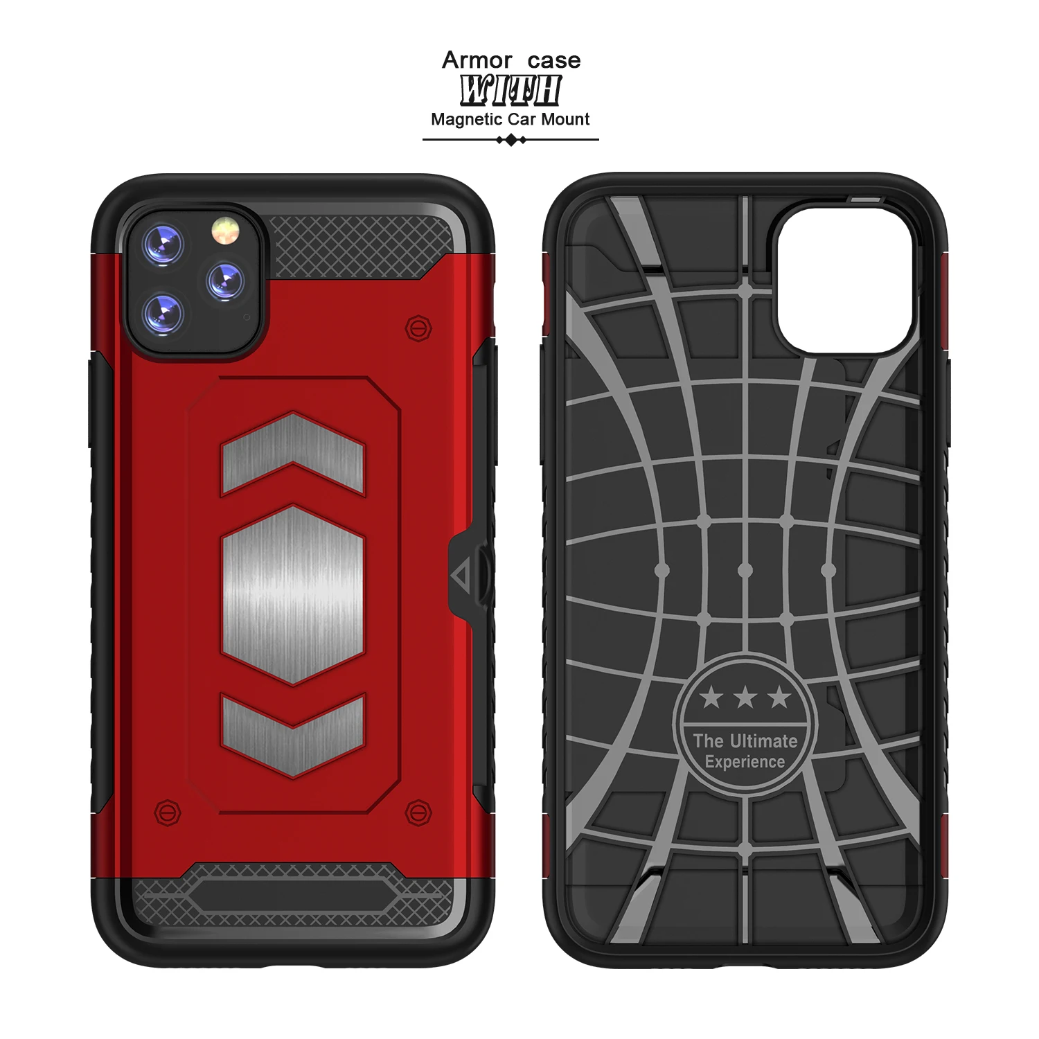 Heavy Duty Car Magnet Armor Case For iPhone 11 pro X Xr Xs Max Shockproof Cover Back Cards Dual Layer | Мобильные телефоны и