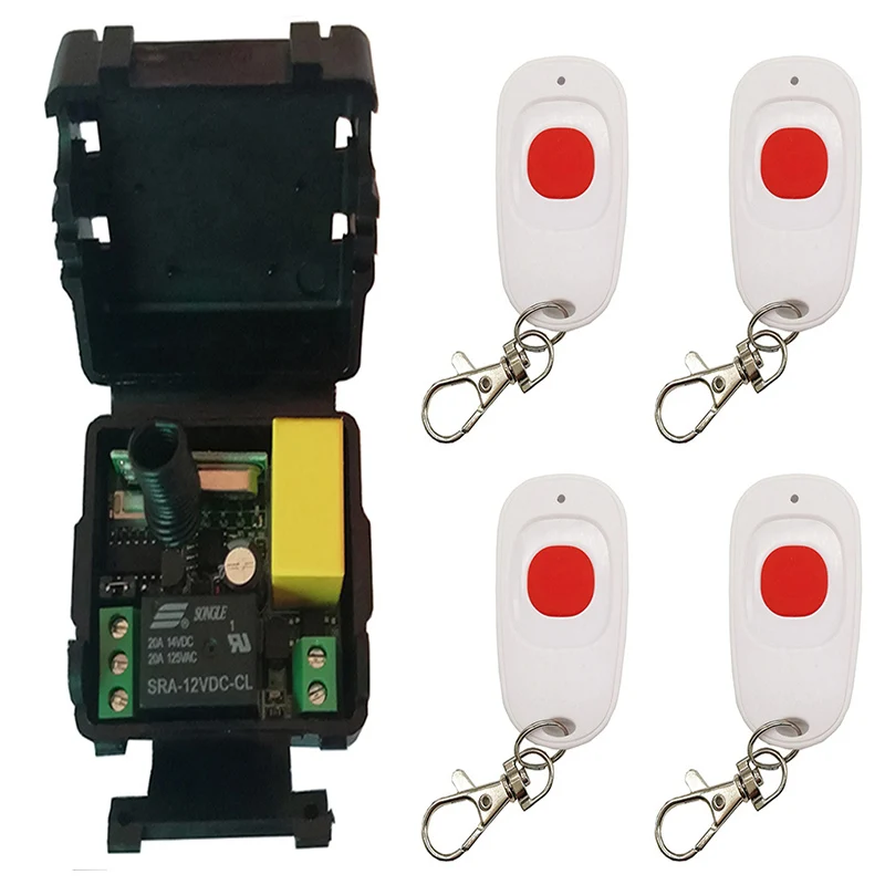 

AC 220V 1CH Radio Controller RF Wireless Relay Remote Control Switch 433 MHZ Transmitter+ Receiver garage door opener