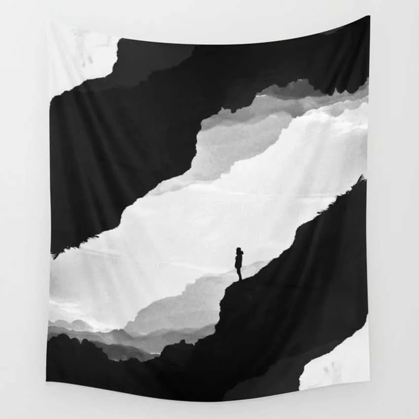 

Black Tapestry Wall Hanging Bedroom Decor гобелен на стену Tapiz Pared Tela Home Accessorizes Beach Towel Sitting Blanket