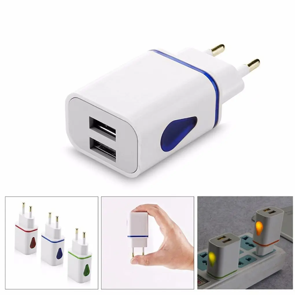 Универсальное зарядное устройство 2 1 А 5 В с USB-портами и светодиодной подсветкой |