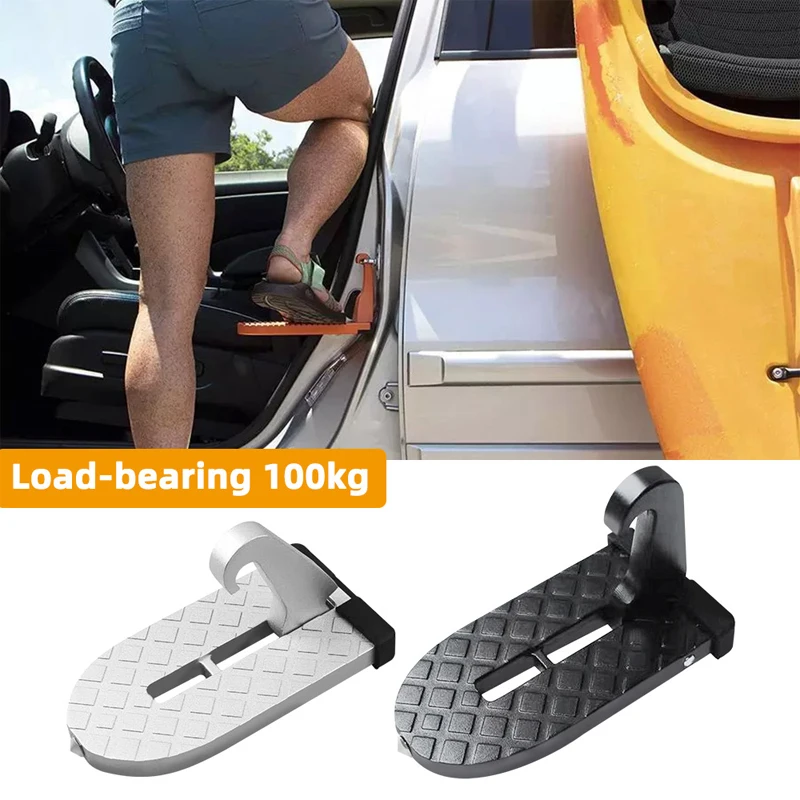

2021 Folding Car Aluminum Alloy Mini Foot Pedal Ladder Door Step Latch Hook Step For Jeep SUV Truck Roof Car Accessories