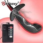 БДСМ Электрический шок импульсный силиконовый Анальная пробка бум фаллоимитатор большая Анальная пробка е-стим G-Spot массажер простаты анальный расширитель секс-игрушка унисекс