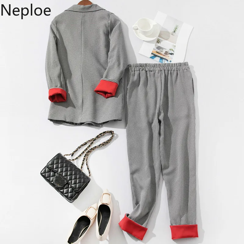 Neploe офисный стиль Блейзер Женский комплект из двух предметов в западном стиле с