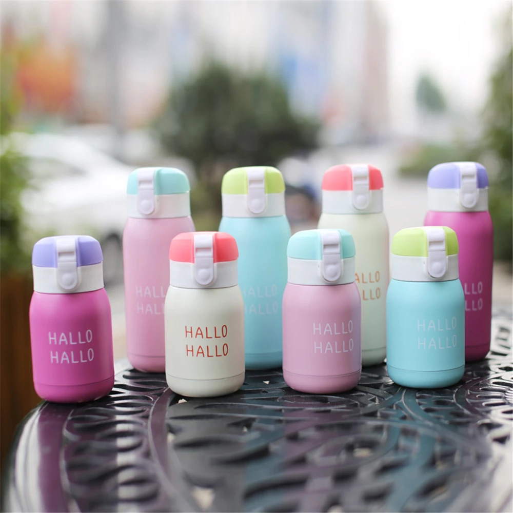

200/380ml Mini Stainless Steel Thermos Water Bottle For Girls Kids Portable Travel Tea Coffee Mug Vacuum Flask Thermal Cup