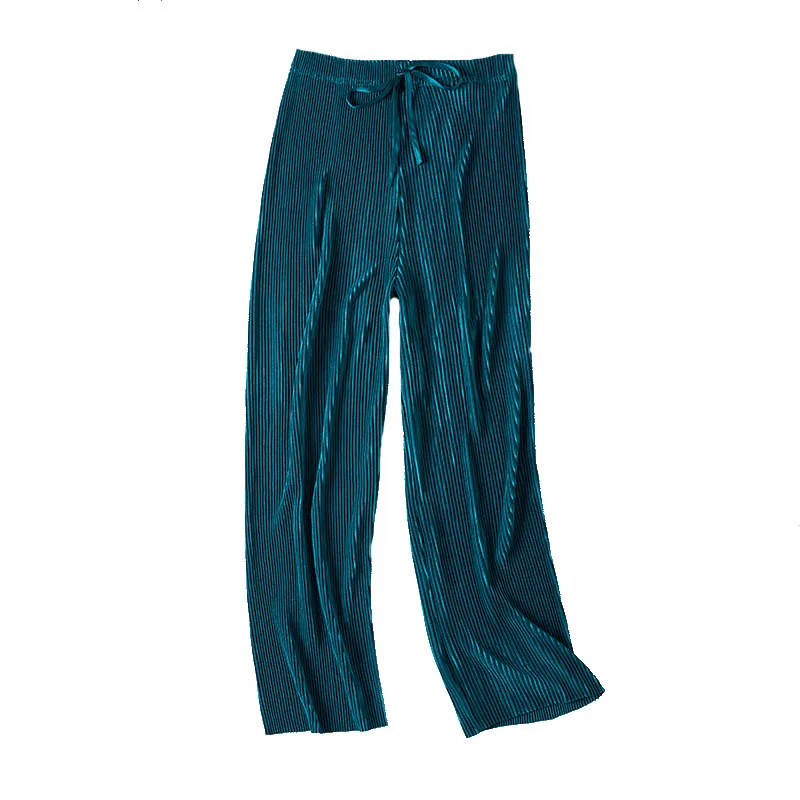 AECU Summer Women Sleep Pants Elastic Loose Waist Fitness Homewear Bottoms Solid Drawstring Clothing Full Length Underwear