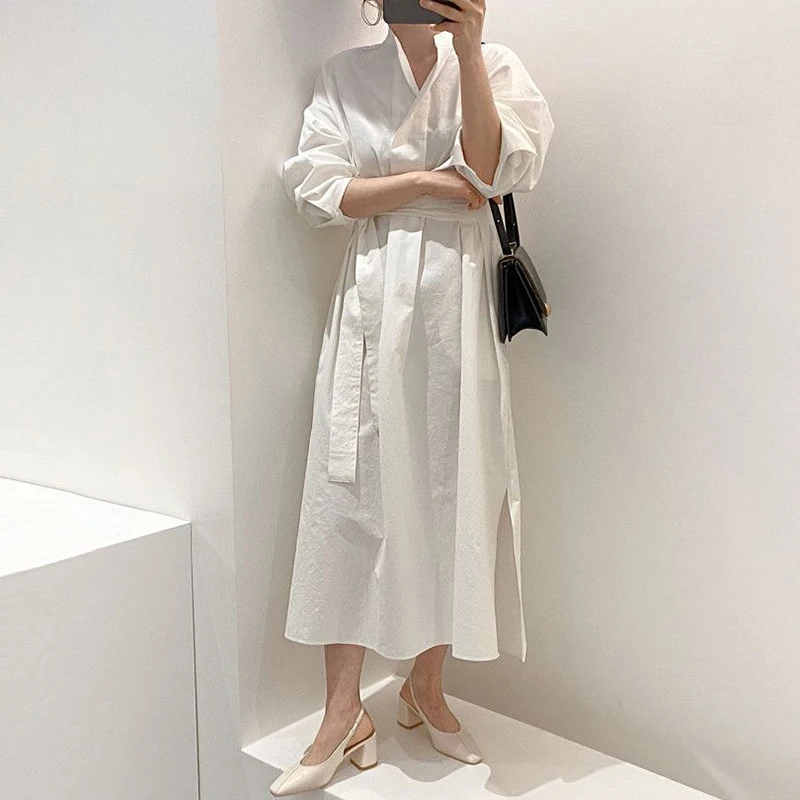 Bella Philosophy/Корейская шикарная Удобная рубашка с рукавами-фонариками Стильное