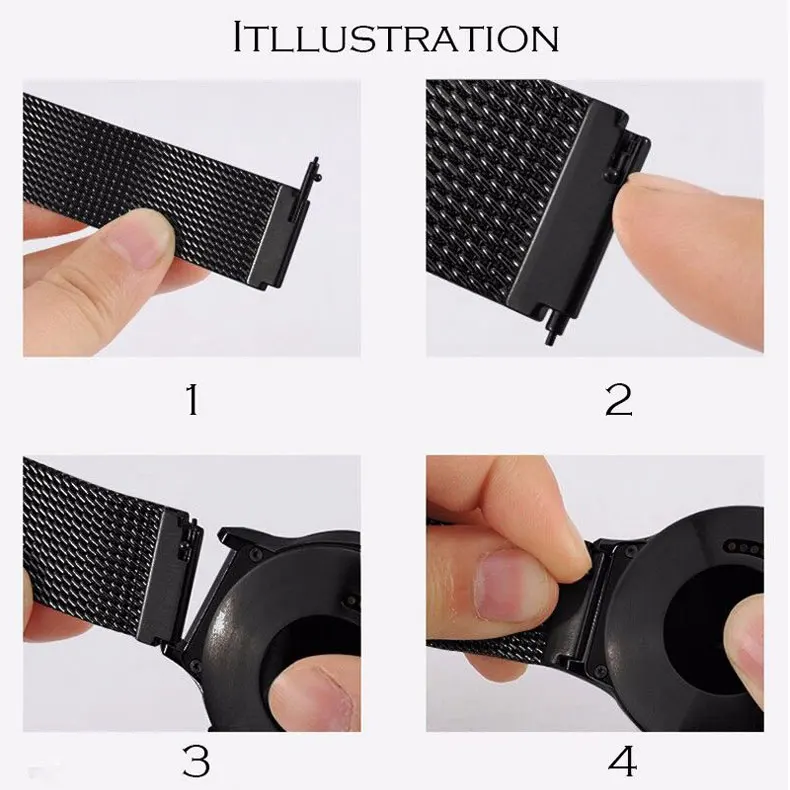 Ремешок 20 мм/22 мм для Huami Amazfit GTS/Bip lite/GTR 42 мм/pace/GTR 47 мм/stratos band milanese loop bracelet smart watch band