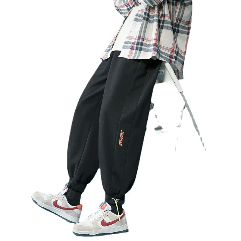 

Men Sport Pants Trendy Loose Sweatpants Male Jogging Men's Trouser With Pocket Pencil Drawstring Brush Boy Clothing