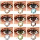Цветные контактные линзы для глаз, 1 пара, линзы натурального цвета для глаз, коричневые и синие линзы, косметические цветные контакты ed, ежегодные красивые полипиленты