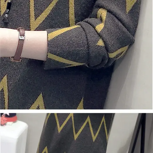 Женские длинные свитера большого размера свободные пуловеры с длинным рукавом и