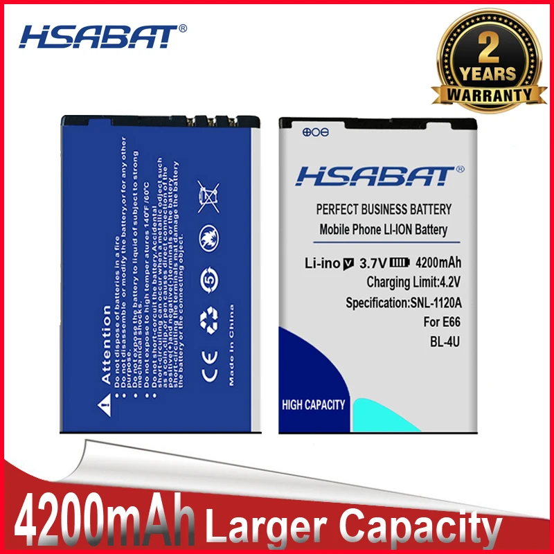 Аккумулятор HSABAT 4200 мАч для Nokia E66 5530 5250 5730 8900 3120C 6212C 6600 S E75 5730XM 5330XM 8800SA 8800CA |