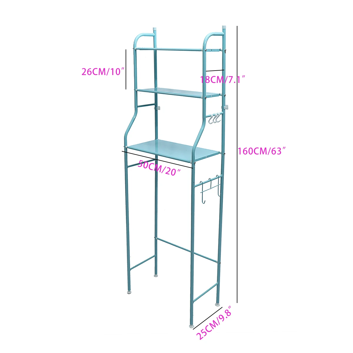 

Thicken Stainless Steel Rack Toilet Cabinet Shelving Kitchen Washing Machine Rack Bathroom Space-saving Shelf clean Finish Hold