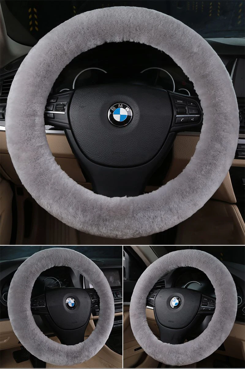 Чехол на руль из овечьей шерсти унисекс плюшевый чехол автомобиля автостайлинг